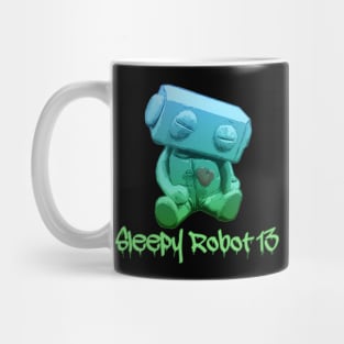 Sleepy Robot 13 Green Ombre Logo Mug